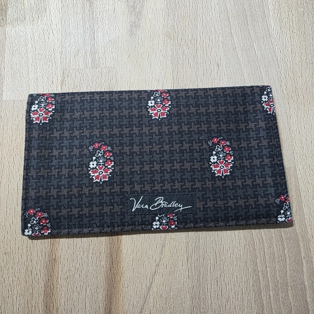 Vera Bradley Houndstooth Brown Check Book Cover Rare Print Like New - Picture 2 of 7